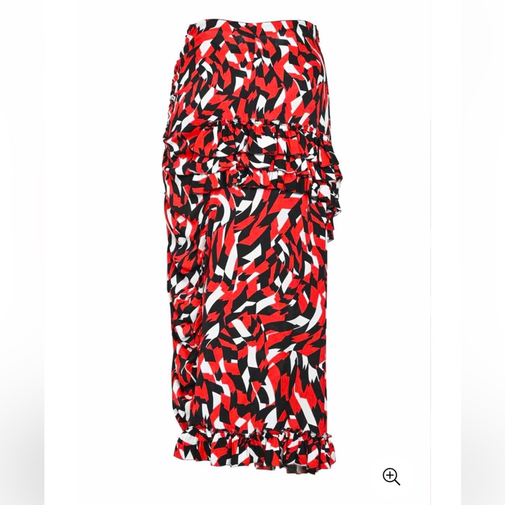 Marni - Stylish Red and Black Patterned Midi Skirt - Italian size 42, US 12 - Picture 2 of 13